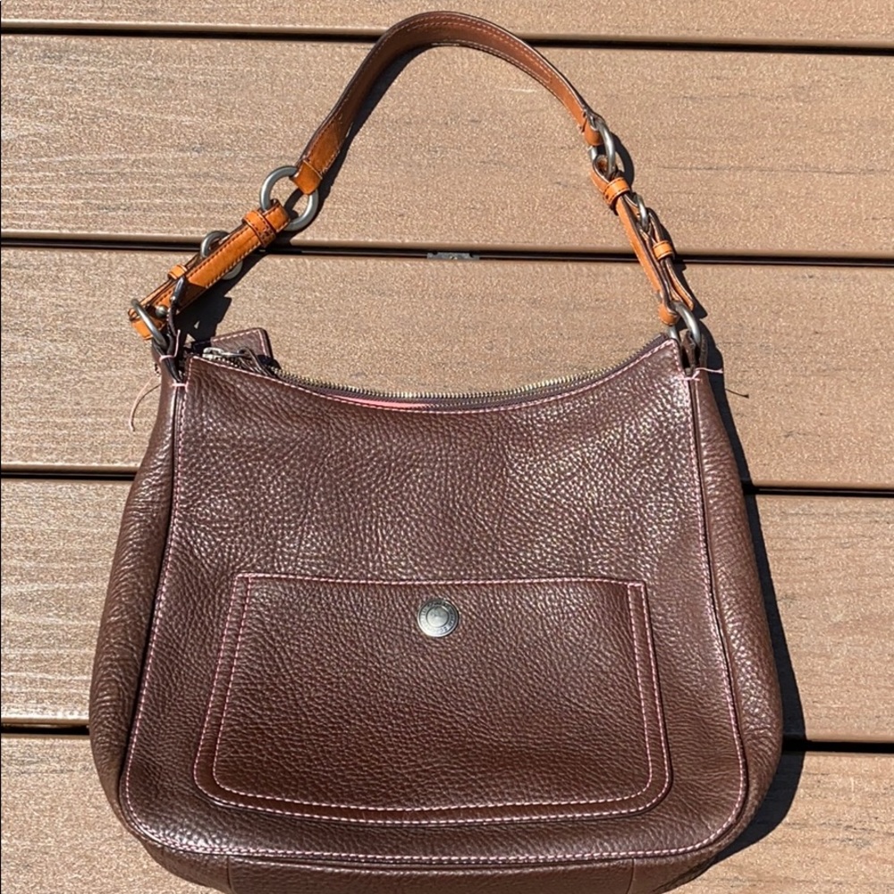 Coach pebbled leather hobo bag